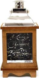 Shatchi Christmas Lantern Wooden with Warm White Lights Pre Lit Xmas Party Home Window Decorations, Brown - thumbnail 4