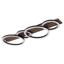 Netlighting Tisha 86x30cm Semi Flush Ceiling Light Matt Black 4x LED 3000K - Size: 86x30 cm - thumbnail 2