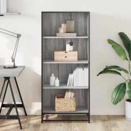 Berkfield Home Bookcase Grey Sonoma 60x35x139 cm Engineered Wood - Size: 60 x 35 x 139 cm - thumbnail 3
