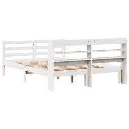 Berkfield Home Bed Frame with Headboard without Mattress White 120x190 cm Small Double - thumbnail 6