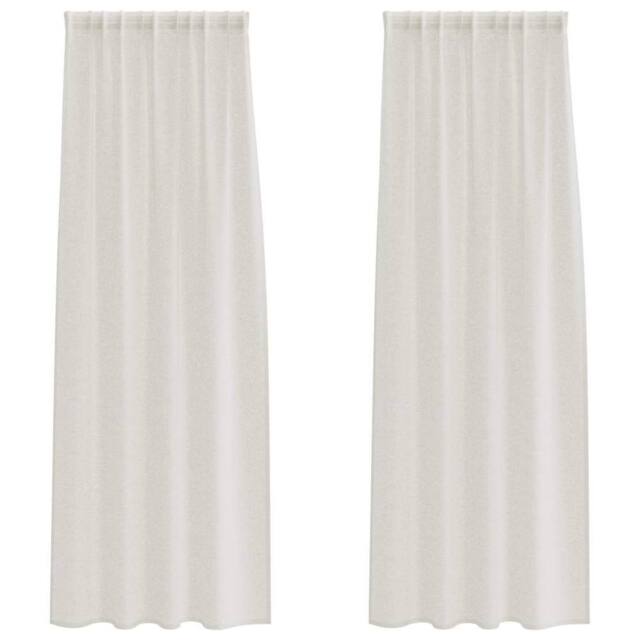 Berkfield Home Curtains with Curtains 2 pcs Cream 140 x 245 cm Polyester - image 1