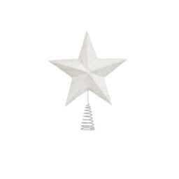 Melody Maison White Sparkly Star Christmas Tree Topper