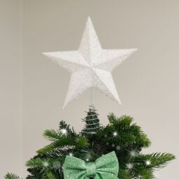 Melody Maison White Sparkly Star Christmas Tree Topper - thumbnail 5