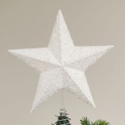 Melody Maison White Sparkly Star Christmas Tree Topper - thumbnail 6