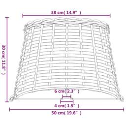 Berkfield Home Lamp Shade Brown √ò50x30 cm Wicker - Size: 50x30 cm - thumbnail 7