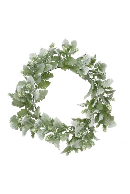 KDMD Dusty Miller & Hops Wreath 60cm in Green - image 1