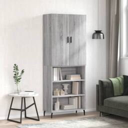Berkfield Home Highboard Grey Sonoma 69.5x34x180 cm Engineered Wood - thumbnail 2