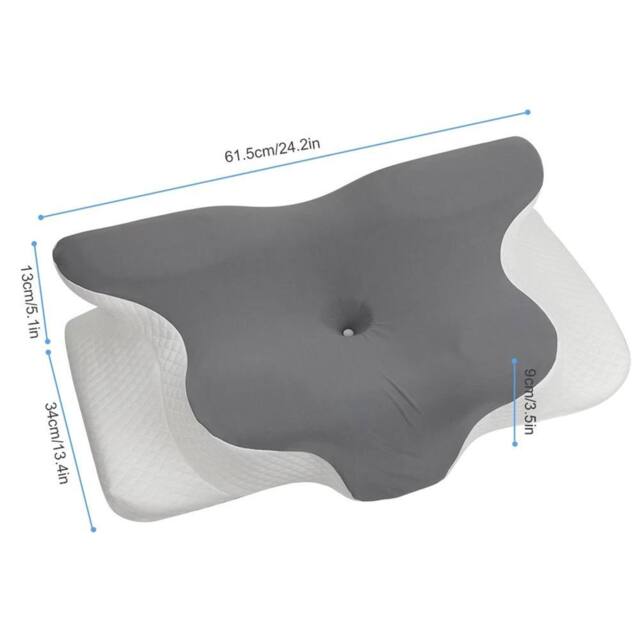 Nordara Style A Ergonomic Memory Foam Cervical Pillow Neck Pain Support in Grey - Size: Cot - image 1