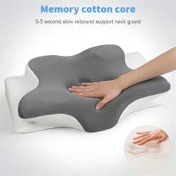 Nordara Style A Ergonomic Memory Foam Cervical Pillow Neck Pain Support in Grey - Size: Cot - thumbnail 5