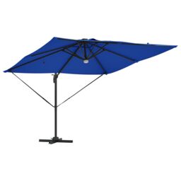Berkfield Home Cantilever Roma Parasol with LEDs Azure Blue 286x285x270 cm Aluminium - Size: 286 x 285 x 270 cm - thumbnail 4