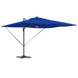 Berkfield Home Cantilever Roma Parasol with LEDs Azure Blue 286x285x270 cm Aluminium - Size: 286 x 285 x 270 cm - thumbnail 3