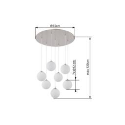 Netlighting Riha Cluster Pendant Nickel Matt Balls Opal Glass Shade 7x G9 3000K in Grey - thumbnail 5