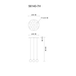 Netlighting Riha Cluster Pendant Nickel Matt Balls Opal Glass Shade 7x G9 3000K in Grey - thumbnail 4
