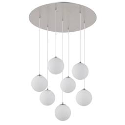 Netlighting Riha Cluster Pendant Nickel Matt Balls Opal Glass Shade 7x G9 3000K in Grey - thumbnail 2