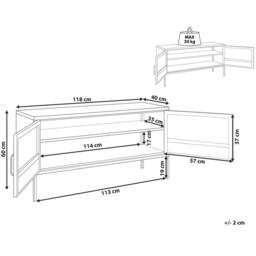 Wyld and Coco White Powder Coat Steel TV Stand 2 Mesh Doors Cable Management - thumbnail 3