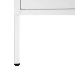 Wyld and Coco White Powder Coat Steel TV Stand 2 Mesh Doors Cable Management - thumbnail 7