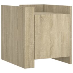 Berkfield Home Bedside Cabinet Sonoma Oak 45x50x50 cm Engineered Wood in Brown - Size: 45 x 50 x 50 cm - thumbnail 2