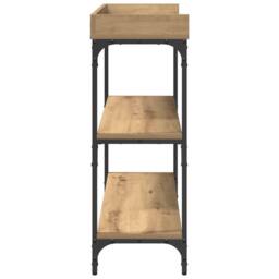 Berkfield Home Console Table Artisan Oak 100x30x80 cm Engineered Wood & Steel in Brown - Size: 100 x 30 x 80 cm - thumbnail 6
