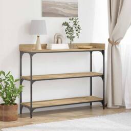 Berkfield Home Console Table Artisan Oak 100x30x80 cm Engineered Wood & Steel in Brown - Size: 100 x 30 x 80 cm