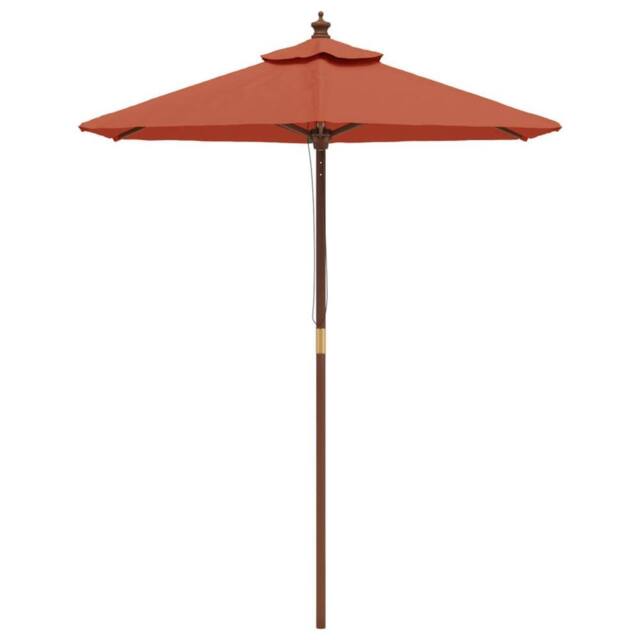 Berkfield Home Durable Garden Parasol with Wooden Pole Terracotta 196x231 cm in Burnt Orange - image 1