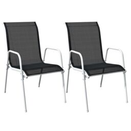 Berkfield Home 3 Piece Bistro Set Steel Black in Grey - thumbnail 4