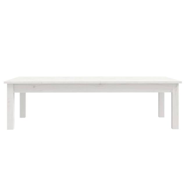 Berkfield Home Beautiful Coffee Table White 110x50x30 cm Solid Wood Pine - Size: 110 x 50 x 30 cm - image 1
