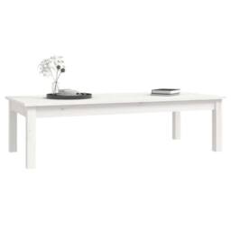 Berkfield Home Beautiful Coffee Table White 110x50x30 cm Solid Wood Pine - Size: 110 x 50 x 30 cm - thumbnail 6