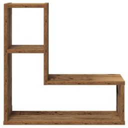 Berkfield Home Wall Cube Shelves 2 pcs Old Wood 50x15x50 cm Engineered Wood in Brown - Size: 50 x 15 x 50 cm - thumbnail 5