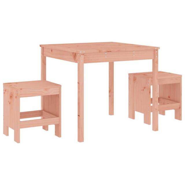 Berkfield Home 3 Piece Garden Bistro Set Solid Wood Douglas in Light Brown - image 1