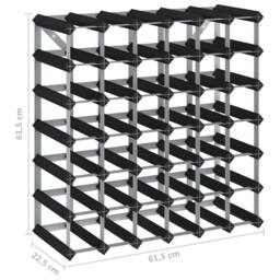 Berkfield Home Durable Wine Rack for 42 Bottles Black Solid Pine Wood - thumbnail 5