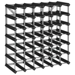 Berkfield Home Durable Wine Rack for 42 Bottles Black Solid Pine Wood - thumbnail 3