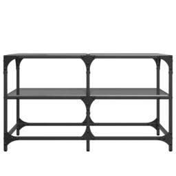 Berkfield Home Decorative Coffee Table with Black Glass Top 78.5x40x45 cm Steel - thumbnail 4