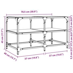 Berkfield Home Decorative Coffee Table with Black Glass Top 78.5x40x45 cm Steel - thumbnail 9
