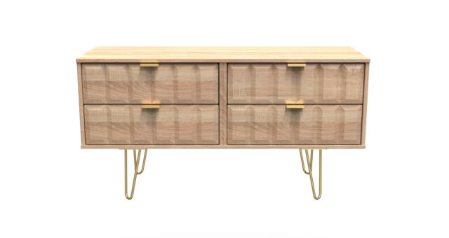 Ready Assembled 2 U Metro 4 Drawer Bed Box (Ready Assembled) in Light Oak - Size: Small - image 1