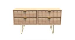 Ready Assembled 2 U Metro 4 Drawer Bed Box (Ready Assembled) in Light Oak - Size: Small - thumbnail 1