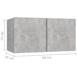 Berkfield Home 10 Piece TV Cabinet Set Concrete Grey Engineered Wood - thumbnail 9