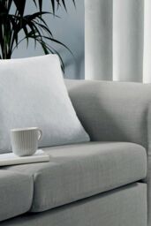 Fusion 'Sorbonne' Luxury Plain Dyed Filled Cushion 100% Cotton in White - Size: 43 cm x 43 cm - thumbnail 1
