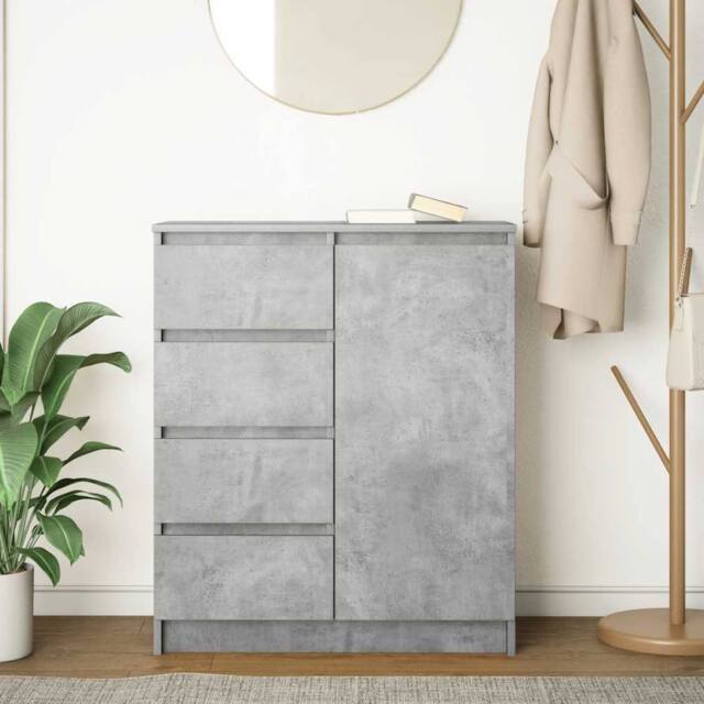 Berkfield Home Sideboard with Drawers Concrete Grey 71x35x84 cm Engineered Wood - Size: 71 x 35 x 84 cm - image 1