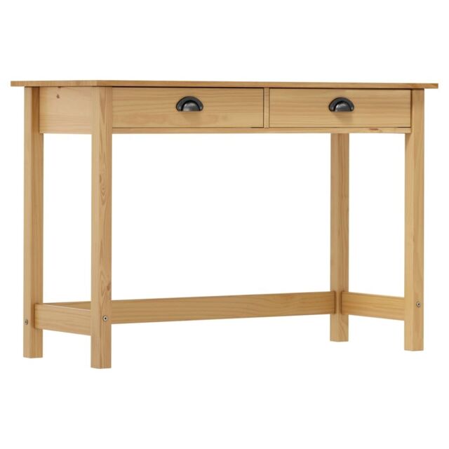 Berkfield Home Console Table Hill with 2 Drawers 110x45x74 cm Solid Pine Wood in Brown - Size: 110 x 45 x 74 cm - image 1