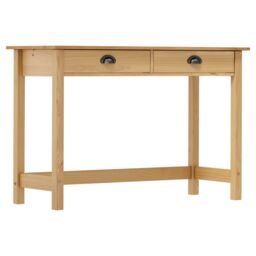 Berkfield Home Console Table Hill with 2 Drawers 110x45x74 cm Solid Pine Wood in Brown - Size: 110 x 45 x 74 cm - thumbnail 1