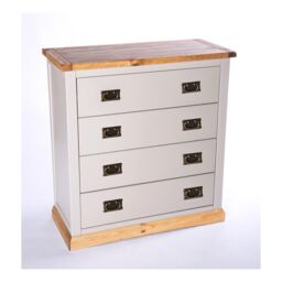 Cabinet Bits Bomporto 4 Drawer Chest of Drawers Bras Drop Handle in Light Grey - thumbnail 3