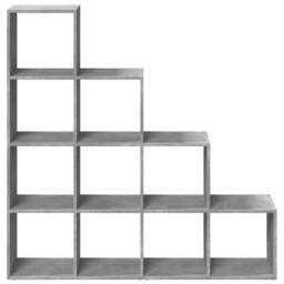 Berkfield Home Room Divider Bookcase 4-Tier Old Wood 143.5x29x143.5 cm Wood in Grey - thumbnail 5