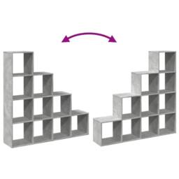 Berkfield Home Room Divider Bookcase 4-Tier Old Wood 143.5x29x143.5 cm Wood in Grey - thumbnail 8