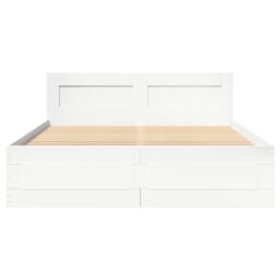 Berkfield Home Bed Frame with Headboard without Mattress White 120x190 cm Small Double - thumbnail 5