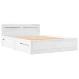 Berkfield Home Bed Frame with Headboard without Mattress White 120x190 cm Small Double - thumbnail 3