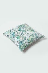 Homescapes Floral Garden Green Velvet Cushion 46 x 46 cm - thumbnail 5
