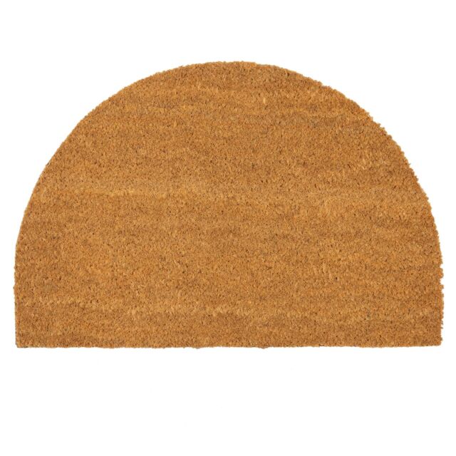 Nicola Spring Half Moon Coir Door Mat - 60 x 40cm in Brown - Size: 40 cm x 60 cm - image 1