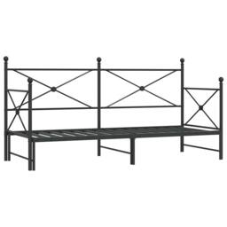 Berkfield Home Daybed with Trundle without Mattress Black 90x200 cm Steel