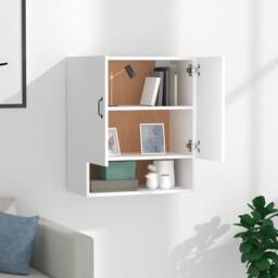 Berkfield Home Wall Cabinet White 60x31x70 cm Engineered Wood - Size: 60 x 31 x 70 cm - thumbnail 1