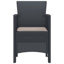 Berkfield Home Stylish Garden Chair Set of 2 Anthracite, Taupe Plastic Standard - thumbnail 6